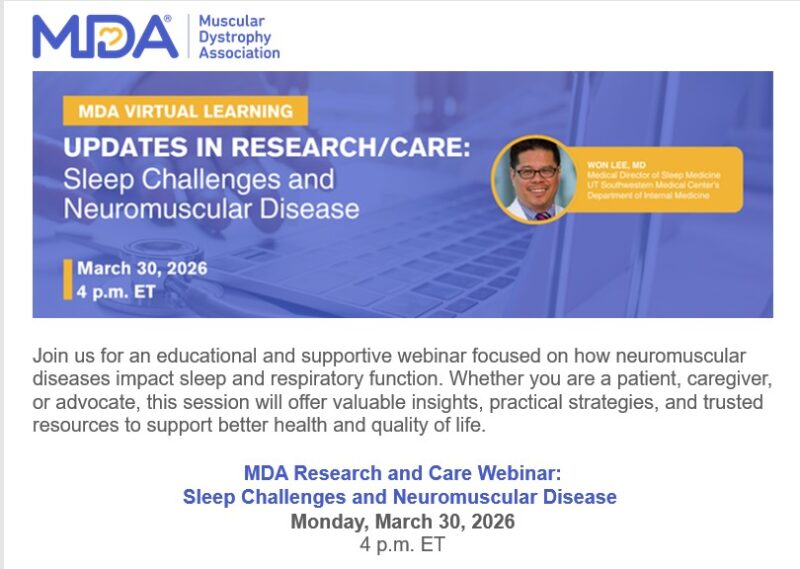 MDA Research and Care Webinar: Sleep Challenges and Neuromuscular ...